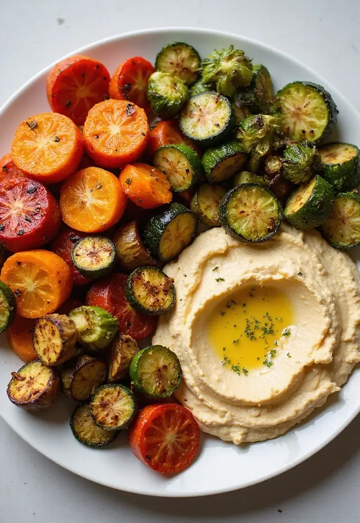 27 Quick Gluten-Free Lunch Recipes You’ll Actually Love - 15. Roasted Vegetable and Hummus Plate