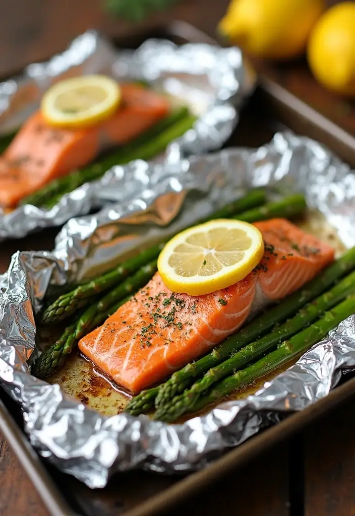27 Quick Gluten-Free Lunch Recipes You’ll Actually Love - 16. Salmon and Asparagus Foil Packets
