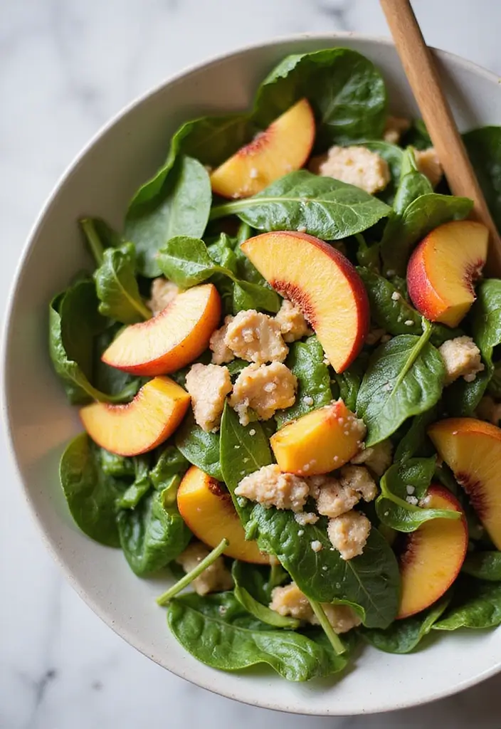 27 Quick Gluten-Free Lunch Recipes You’ll Actually Love - 25. Peach and Spinach Salad