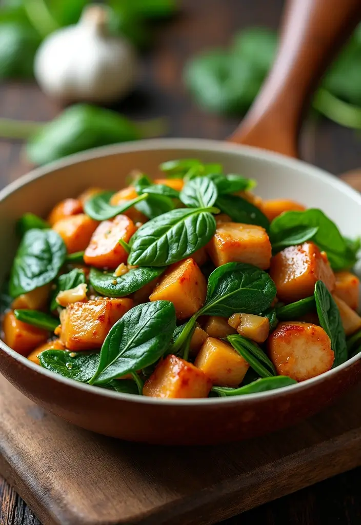 27 Quick Gluten-Free Stir-Fry Recipes - 23. Chicken and Spinach Stir-Fry