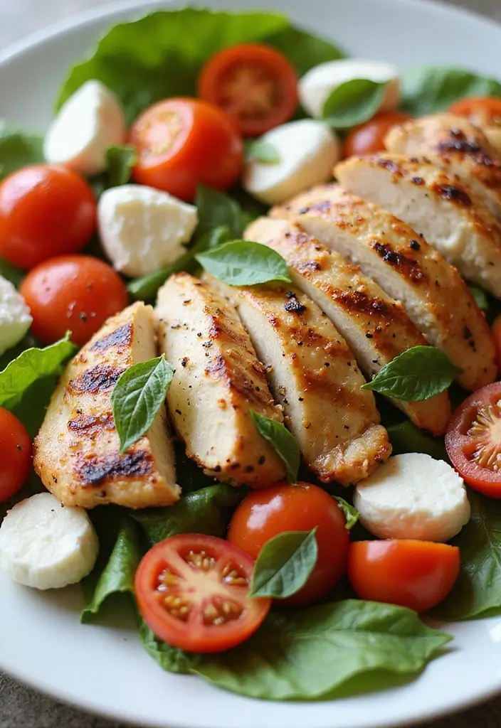 28 Easy Gluten-Free Dinner Ideas for Busy Nights - 23. Caprese Salad with Grilled Chicken