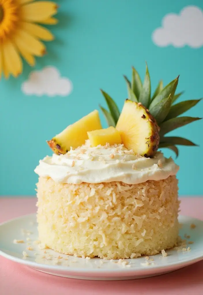 28 Gluten-Free Birthday Cakes That Steal the Show - 25. Tropical Pineapple Coconut Cake