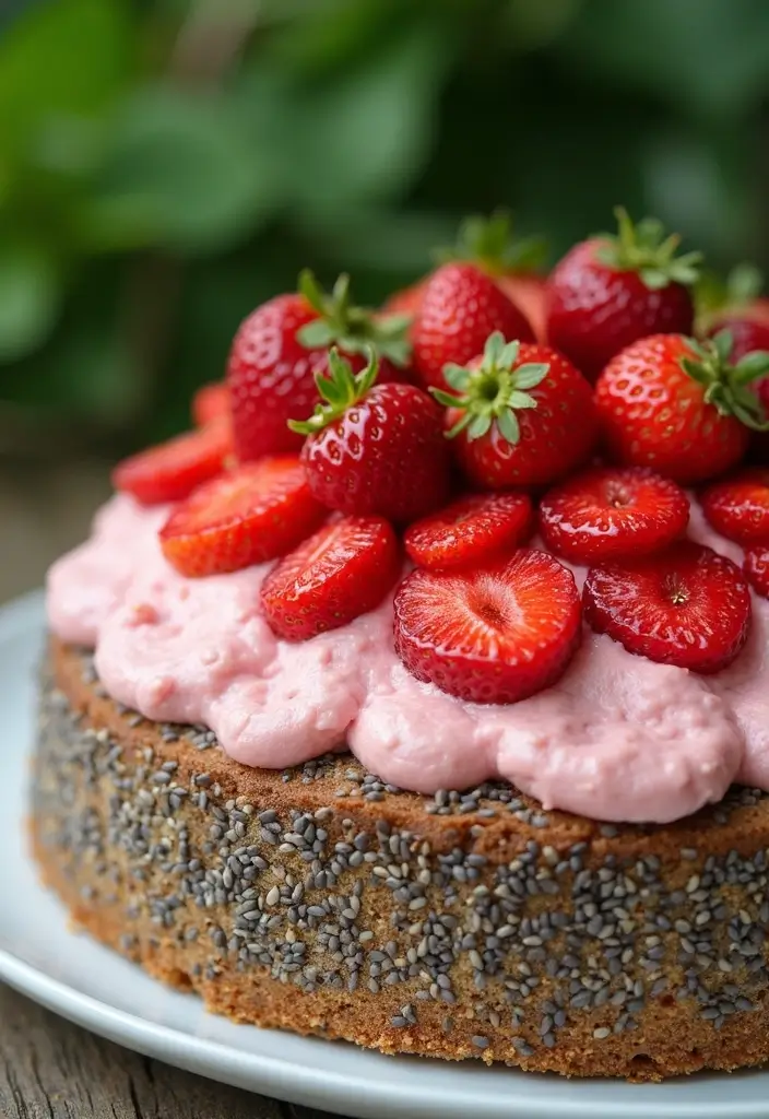 28 Gluten-Free Birthday Cakes That Steal the Show - 4. Strawberry Chia Seed Cake