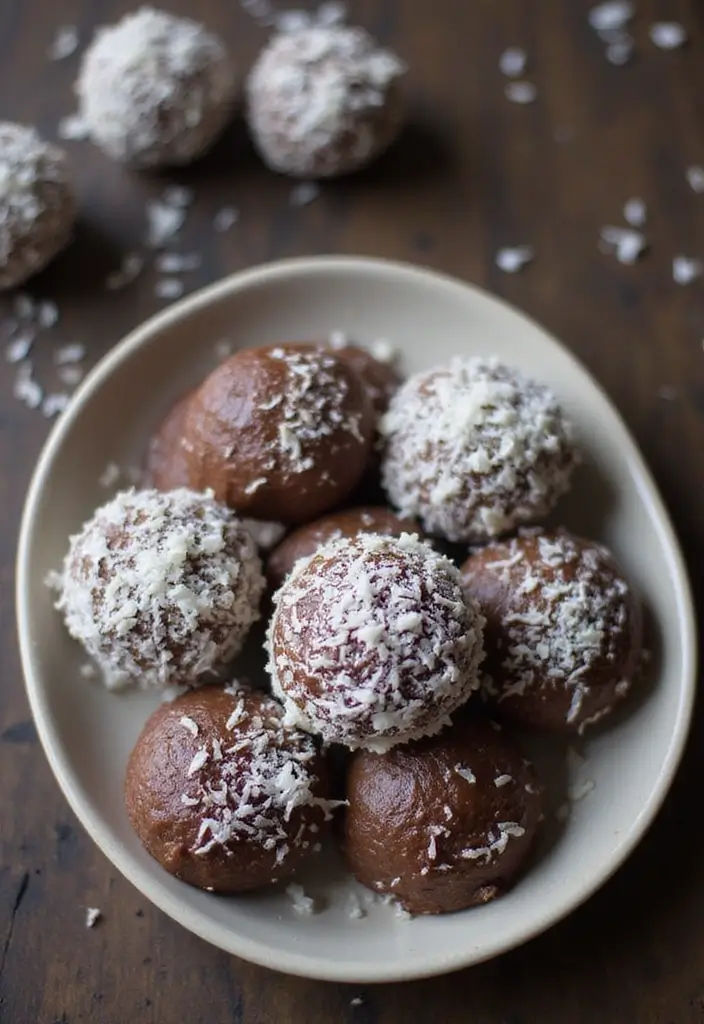 28 Gluten-Free Desserts for Celebrations - 13. Chocolate Coconut Energy Bites