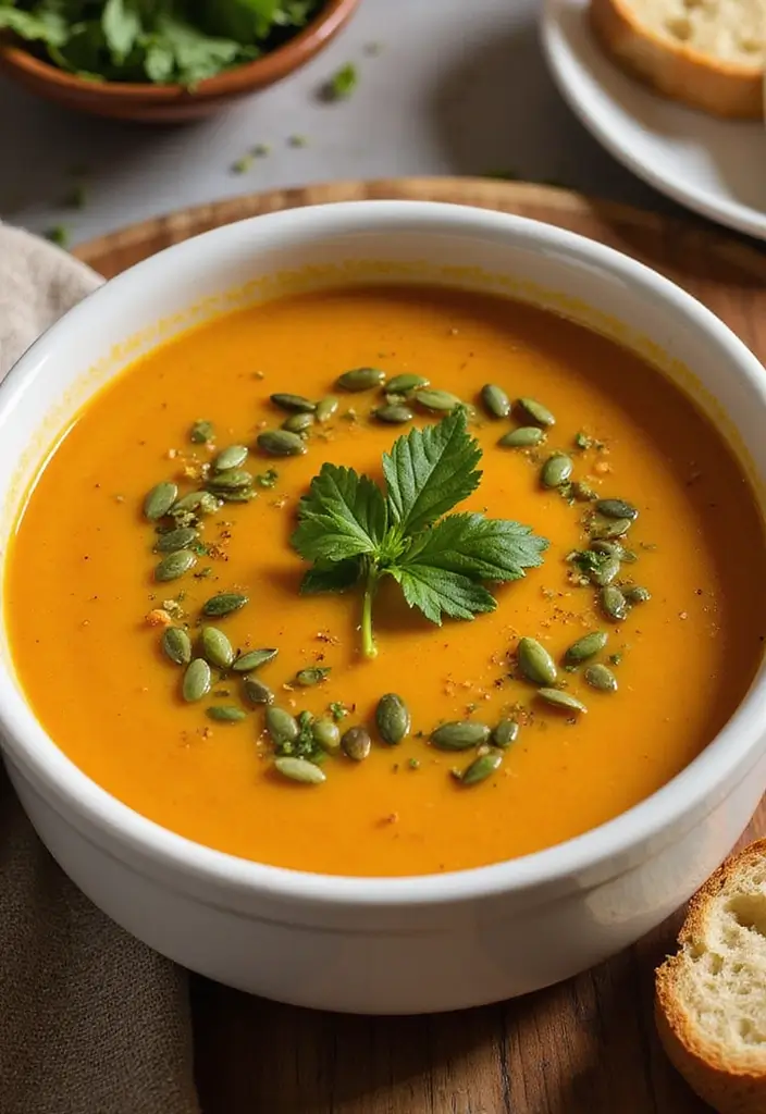 28 Gluten-Free Low-Calorie Dinners Under 400 Calories - 17. Pumpkin Soup with Ginger