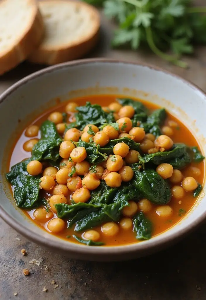 28 Gluten-Free Low-Calorie Dinners Under 400 Calories - 18. Chickpea & Spinach Stew