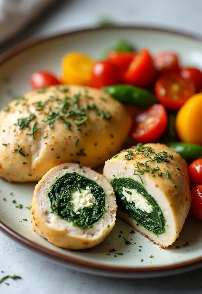 28 Gluten-Free Low-Calorie Dinners Under 400 Calories - 25. Spinach & Feta Stuffed Chicken