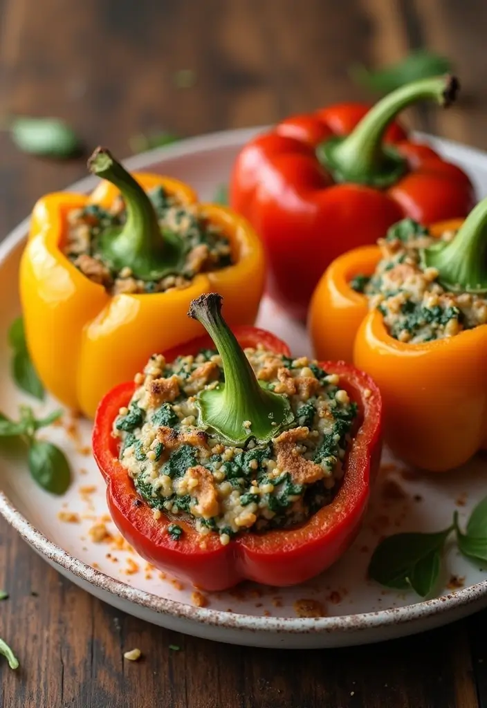 28 Gluten-Free Low-Calorie Dinners Under 400 Calories - 7. Turkey & Spinach Stuffed Peppers