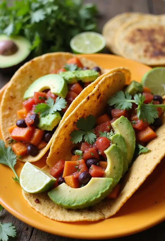 28 Gluten-Free Low-Calorie Dinners Under 400 Calories - 9. Sweet Potato & Black Bean Tacos