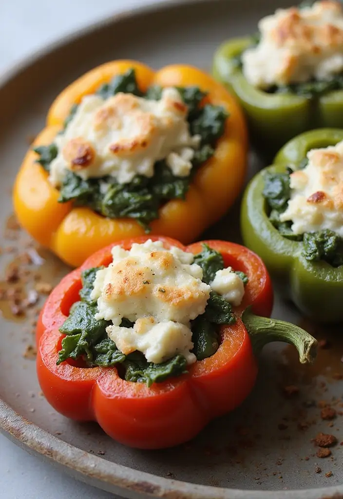 28 Gluten-Free Lunchbox Ideas for Work or School - 13. Spinach and Feta Stuffed Peppers
