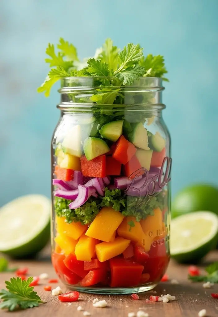 28 Gluten-Free Lunchbox Ideas for Work or School - 17. Taco Salad in a Jar