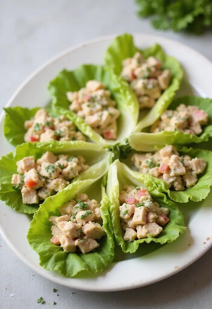 28 Gluten-Free Lunchbox Ideas for Work or School - 21. Chicken Salad Lettuce Cups