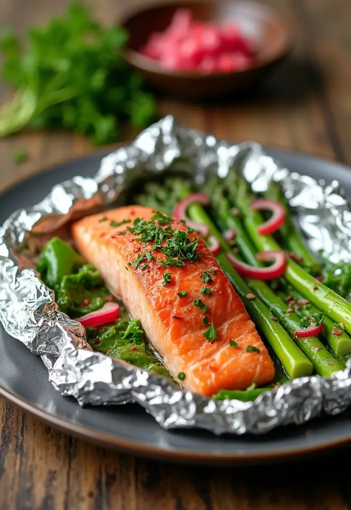28 Gluten-Free Meal Plans for a Health Reset - 11. Salmon and Asparagus Foil Packs