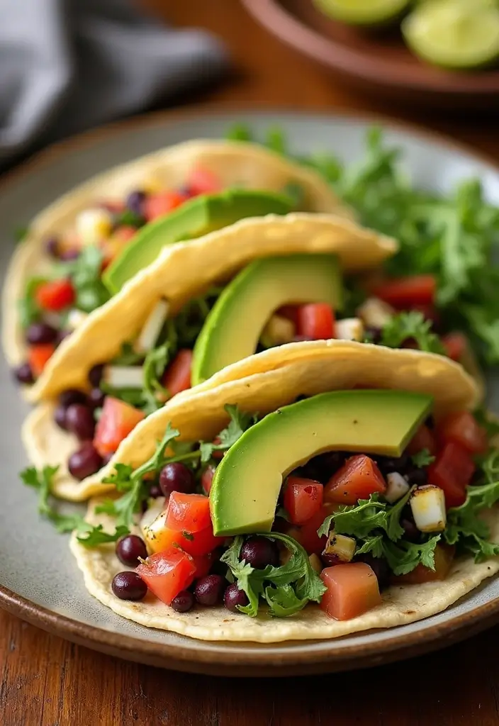 28 Gluten-Free Meal Plans for a Health Reset - 13. Black Bean Tacos with Avocado