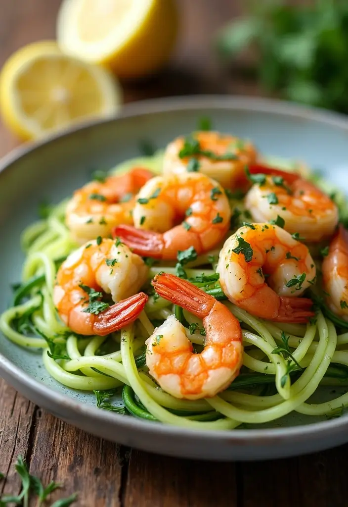 28 Gluten-Free Meal Plans for a Health Reset - 27. Lemon Garlic Shrimp with Zoodles