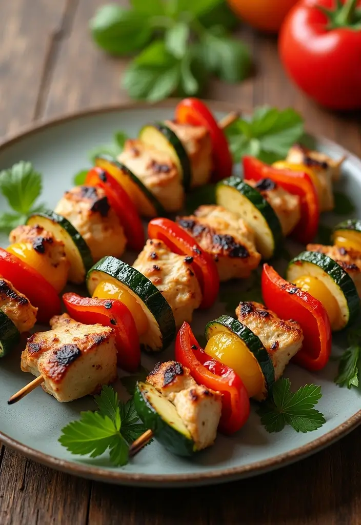 28 Gluten-Free Meal Plans for a Health Reset - 4. Grilled Chicken & Veggie Skewers