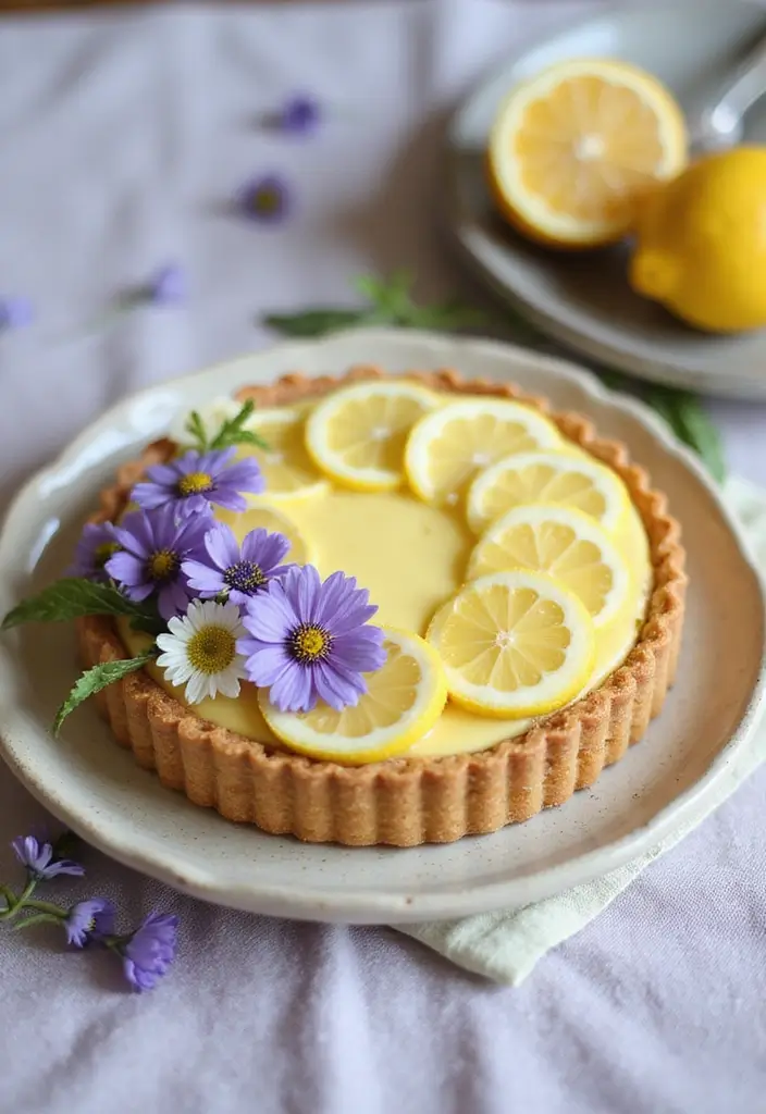 28 Gluten-Free Pies and Tarts for Sweet Moments - 28. Lavender Lemon Tart