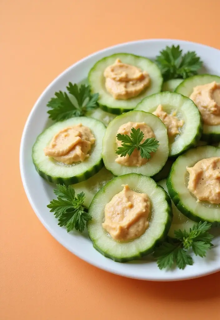 28 Gluten-Free Protein Snacks for Post-Workout - 14. Cucumber and Hummus Bites