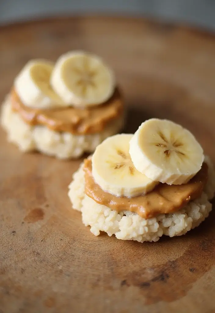 28 Gluten-Free Protein Snacks for Post-Workout - 8. Peanut Butter and Banana Rice Cakes