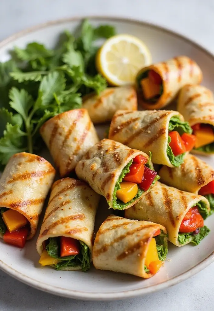 28 Gluten-Free Sandwich Ideas Without Bread - 18. Grilled Veggie Roll-Ups