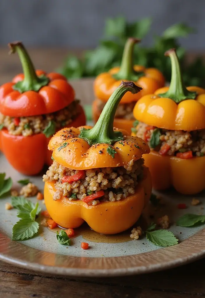 28 Gluten-Free Sandwich Ideas Without Bread - 19. Quinoa-Stuffed Bell Peppers