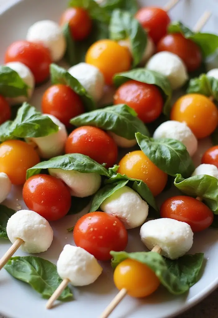 28 Gluten-Free Sandwich Ideas Without Bread - 21. Caprese Skewers