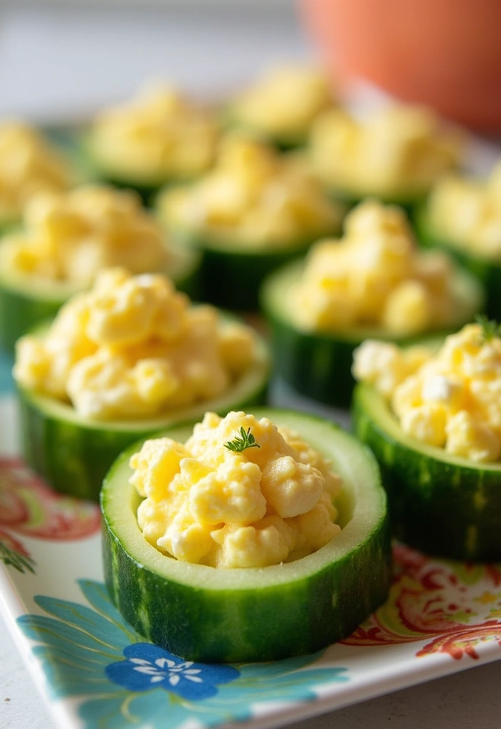 28 Gluten-Free Sandwich Ideas Without Bread - 24. Egg Salad in Cucumber Cups