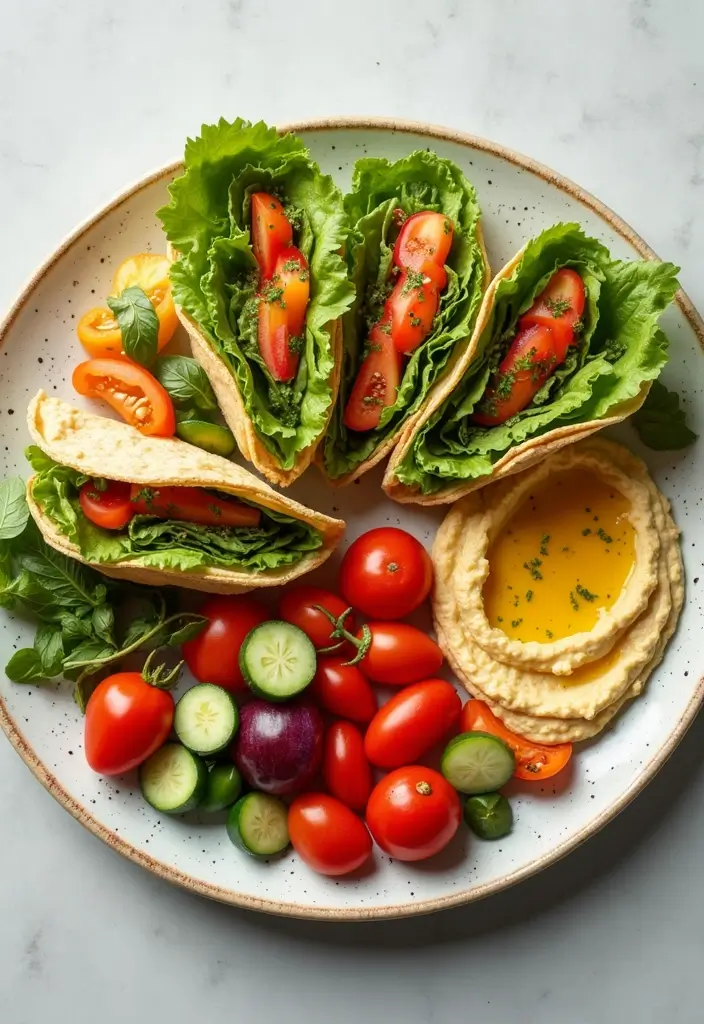 28 Gluten-Free Sandwich Ideas Without Bread - 27. Hummus and Veggie Wraps