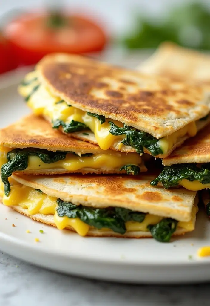 28 Gluten-Free School Lunch Ideas Kids Will Eat - 23. Spinach & Cheese Quesadillas