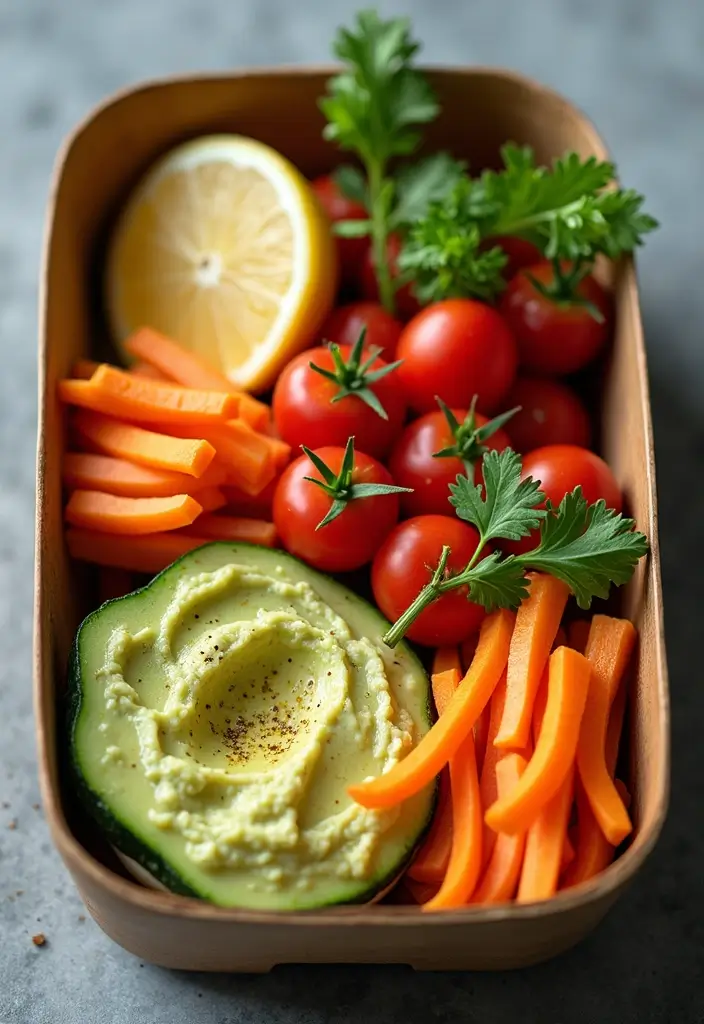 28 Gluten-Free School Lunch Ideas Kids Will Eat - 3. Veggie & Hummus Snack Boxes