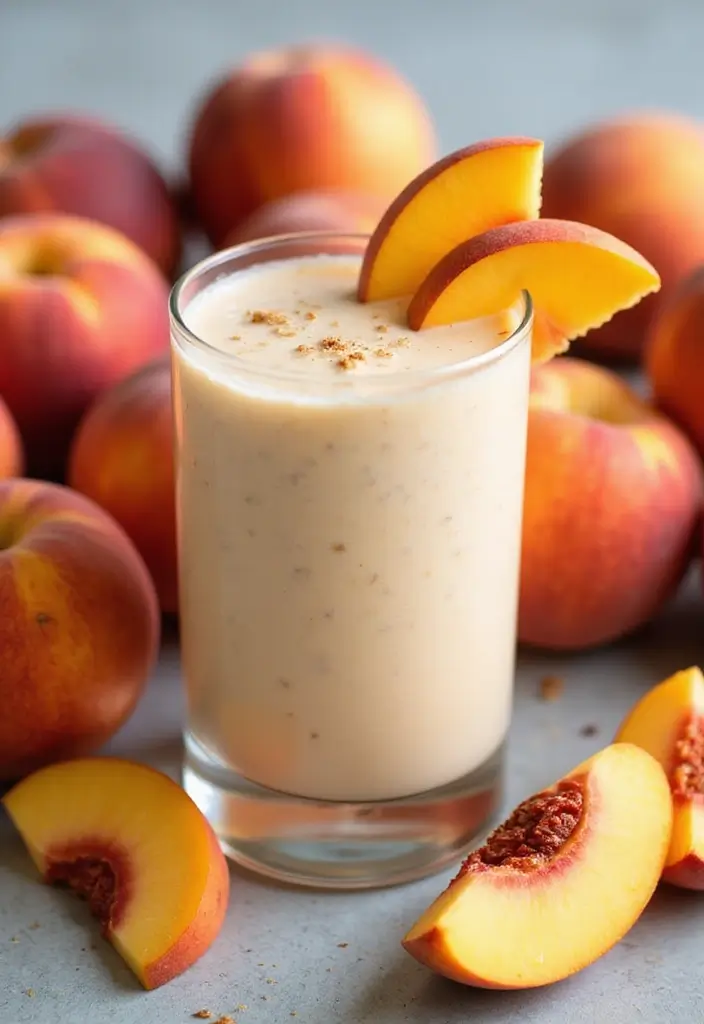 28 Gluten-Free Smoothies for Energy & Immunity - 11. Peaches & Cream Smoothie