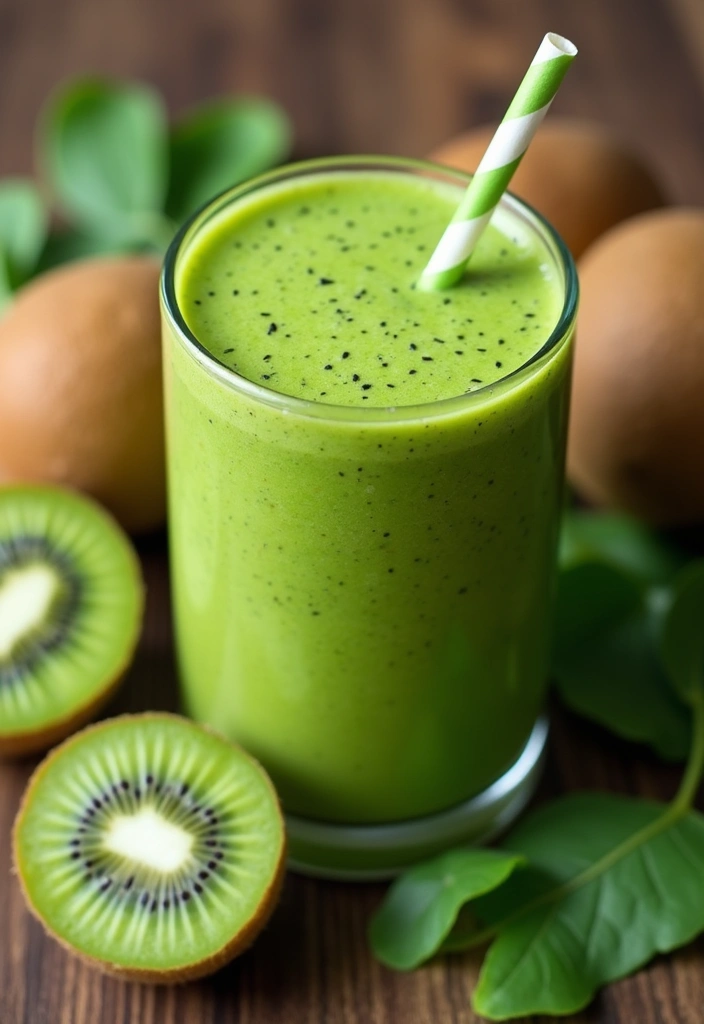 28 Gluten-Free Smoothies for Energy & Immunity - 12. Kiwi Green Smoothie
