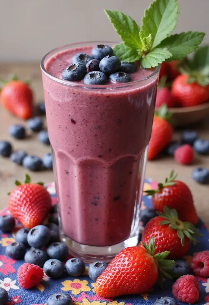 28 Gluten-Free Smoothies for Energy & Immunity - 2. Berry Blast Smoothie