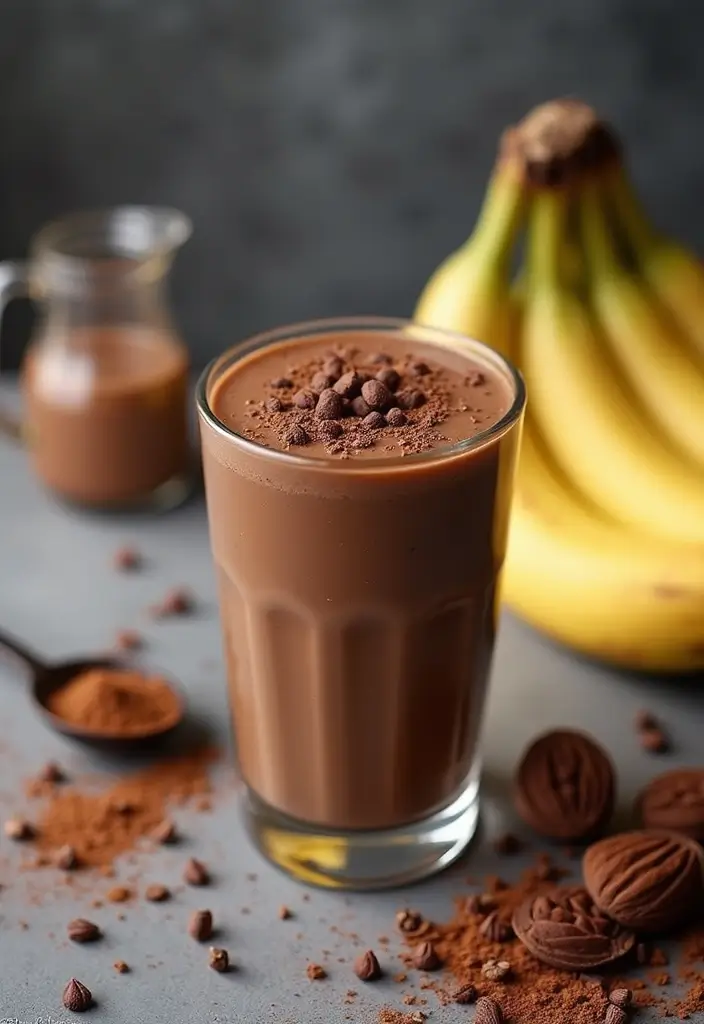 28 Gluten-Free Smoothies for Energy & Immunity - 20. Chocolate Banana Smoothie
