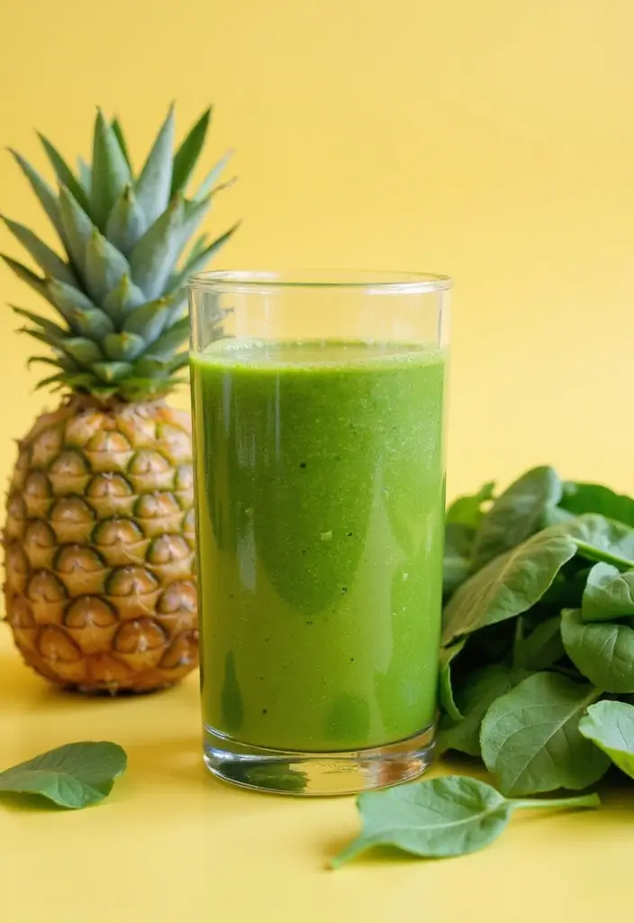 28 Gluten-Free Smoothies for Energy & Immunity - 21. Tropical Green Smoothie
