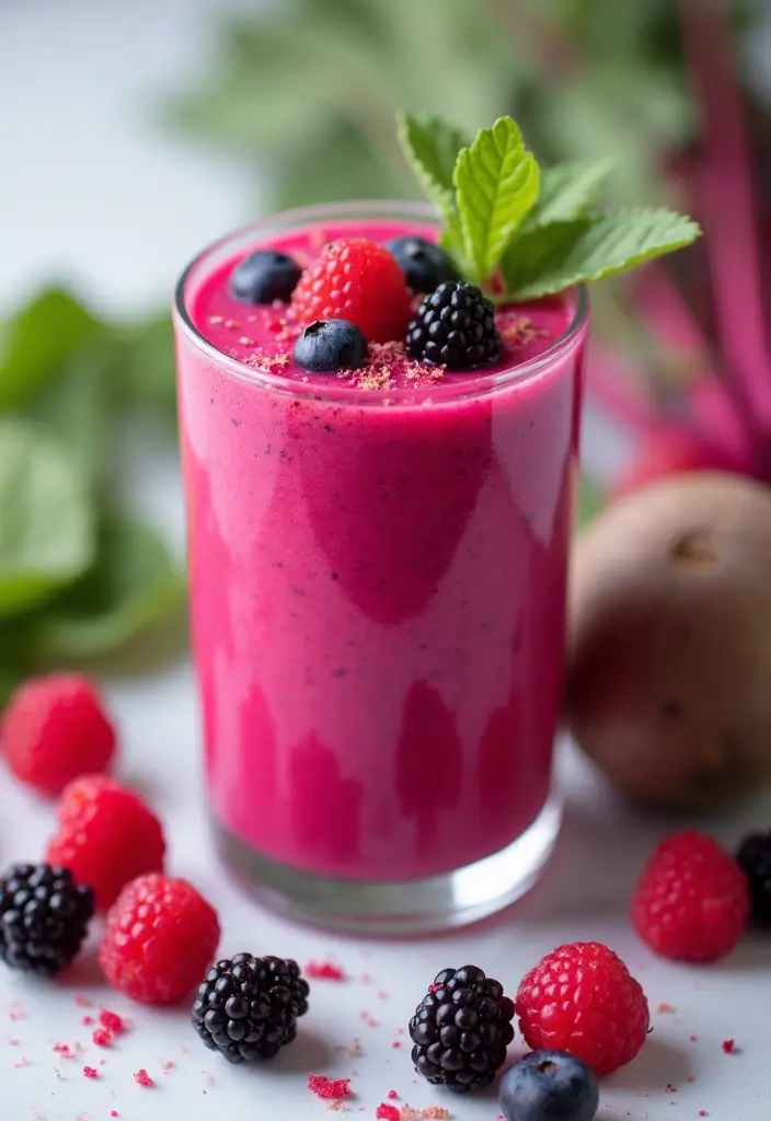 28 Gluten-Free Smoothies for Energy & Immunity - 22. Beetroot Berry Smoothie