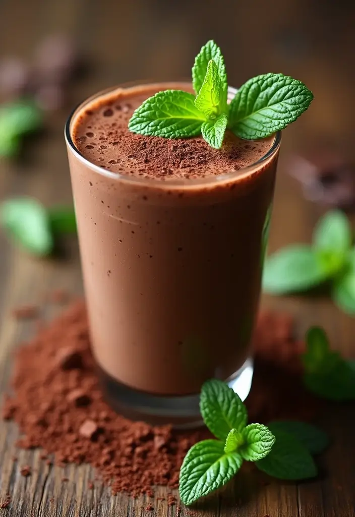 28 Gluten-Free Smoothies for Energy & Immunity - 28. Choco-Mint Avocado Smoothie