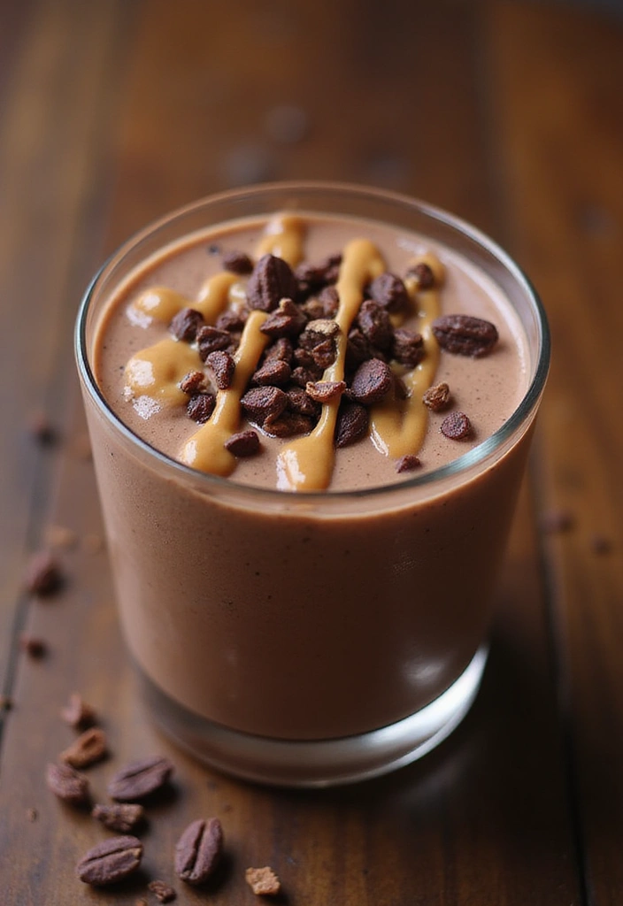 28 Gluten-Free Smoothies for Energy & Immunity - 4. Chocolate Peanut Butter Energy Smoothie