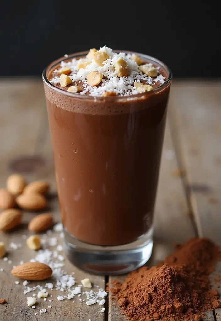 28 Gluten-Free Smoothies for Energy & Immunity - 9. Almond Joy Smoothie