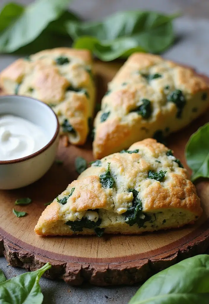 28 Gluten-Free Snack Recipes for On-the-Go Days - 7. Savory Spinach and Feta Scones