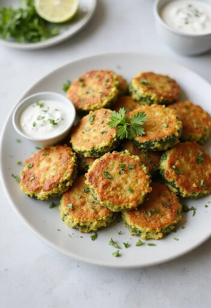 28 Gluten-Free Thanksgiving Dishes That Shine - 26. Zucchini Fritters with Tzatziki Sauce