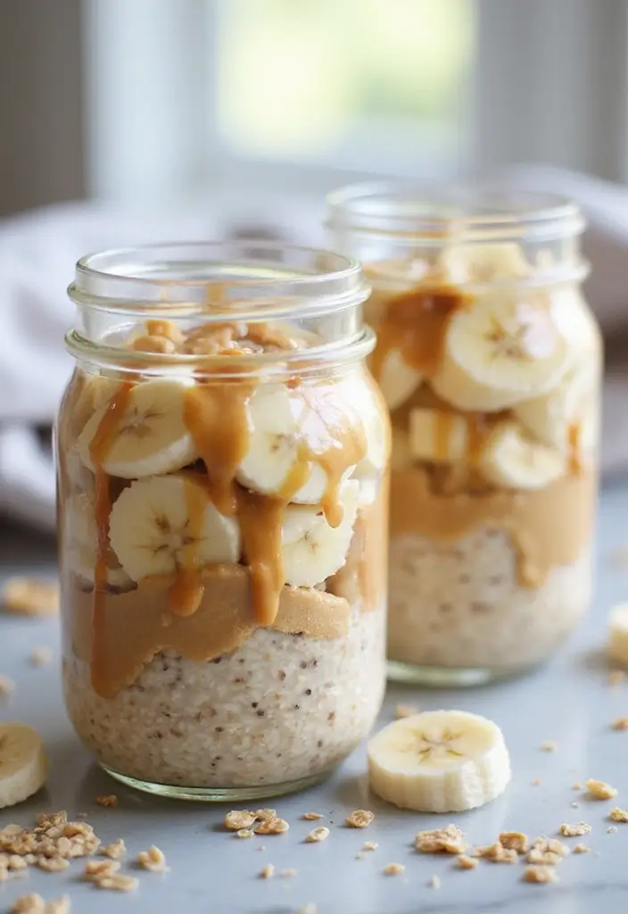 28 Gluten-Free Weight-Gain Recipes for Athletes - 10. Peanut Butter Banana Overnight Oats