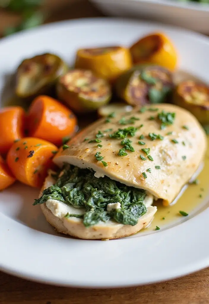 28 Gluten-Free Weight-Gain Recipes for Athletes - 23. Spinach and Feta Stuffed Chicken