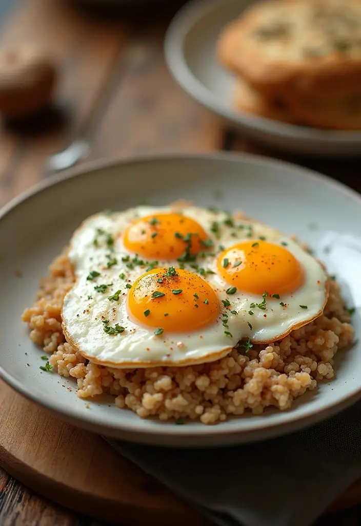28 High-Protein Gluten-Free Recipes for Active Days - 12. Savory Oatmeal with Eggs