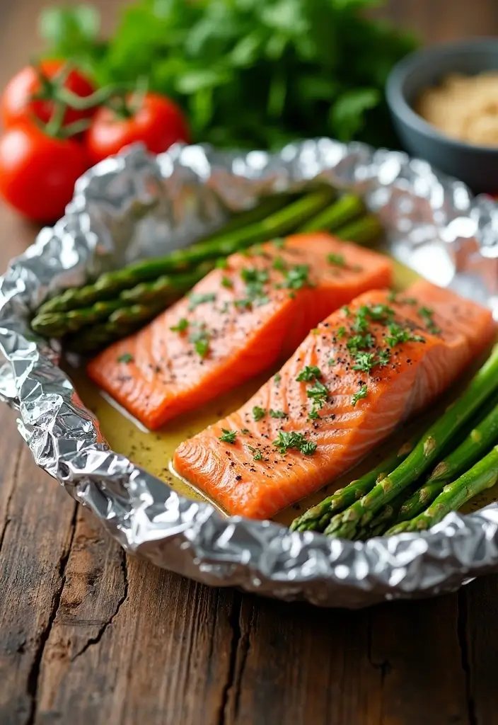 28 High-Protein Gluten-Free Recipes for Active Days - 16. Salmon and Asparagus Foil Packets
