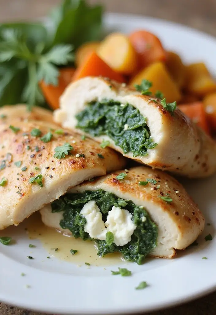 28 High-Protein Gluten-Free Recipes for Active Days - 7. Spinach and Feta Stuffed Chicken